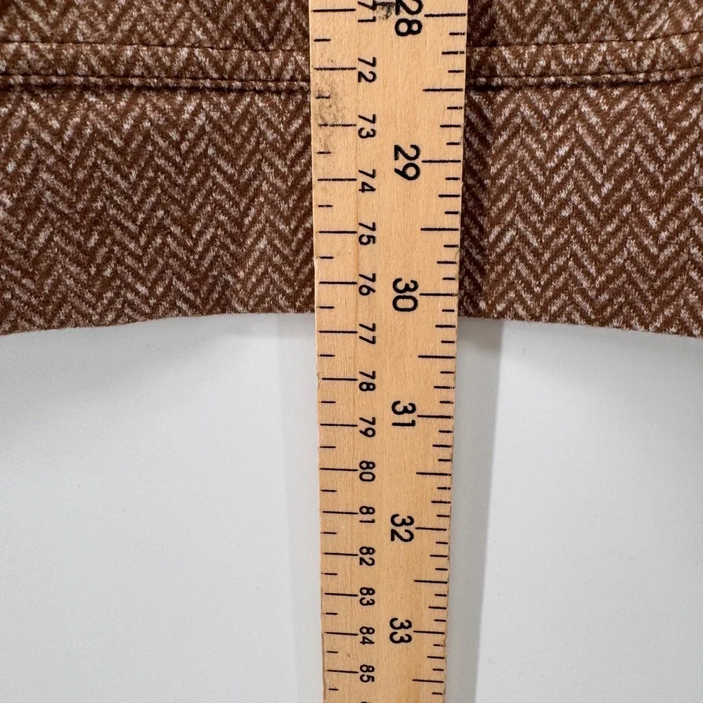 Rhoback Q-Zip Pullover Mens Large Brown Herringbone Jacquard Performance 1/4 Zip